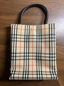 A/2007 美品 バーバリー ミニハンドバック トートバッグ ノバチェック Burberry ベージュ系 