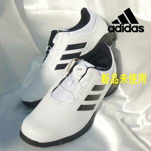 定価16500円送料無料★新品27cm★adidasアディダスボアダイヤルゴルフシューズEE9201/白黒ホワイト