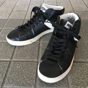 PONY グローバルワーク スニーカー ハイカット 27.5cm black USED ポニー GLOBAL WORK US9/5 黒 アメカジ 古着