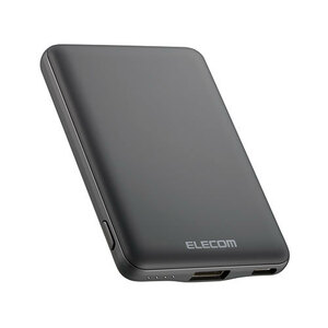 エレコム 薄型コンパクトモバイルバッテリー(5000mAh/2.4A/Cx1+Ax1) DE-C37-5000DGY