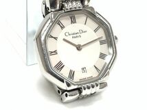 Christian Dior クリスチャンディオール D48-106-1 SS ホワイト文字盤 クオーツ レディース腕時計_画像3