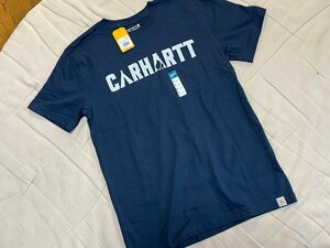 新品 carhart カーハート キャンプグラフィック 半袖 Tシャツ S紺 大き目サイズ リラックスフィット キャンプ セレクトショップ 日本未発売