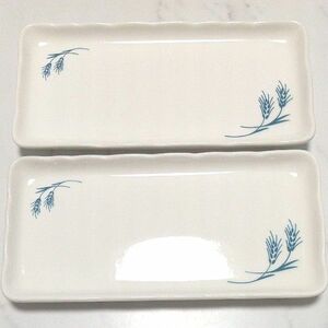 サントリー　金麦　京都 たち吉謹製 あいあい皿　藍麦長皿　2枚セット 長皿 角皿 長角皿 和食器 刺身皿 焼き物皿