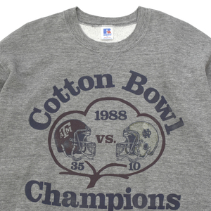 80s usa vintage RUSSELL ATHLETIC COTTON BOWL CHAMPIONS 1988 前V スウェット ラッセル アメリカ製 size.XL カレッジ フットボール