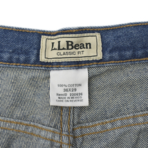 L.L.Bean エルエルビーン 5Pジーンズ デニムパンツ ブルー テーパードストレート CLASSIS FIT size.36×29 アウトドア 大きいサイズ _画像6