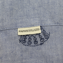 Papas パパス インディアン ティピー フェザー フラッグ 刺繍 長袖 シャツ 日本製 size.50 L_画像5