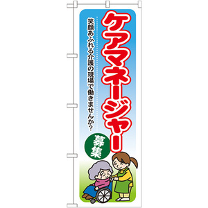 のぼり旗 2枚セット ケアマネージャー募集 笑顔あふれる介護の現場で働きませんか GNB-1820