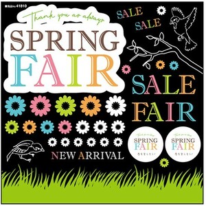 デコレーションシール (W285×H285mm) SPRING FAIR 春を楽しもう No.41810