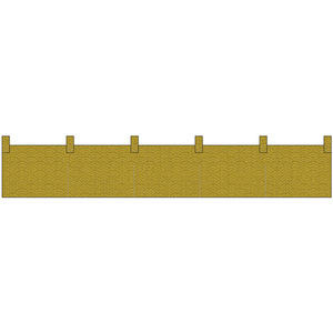 無地のれん カウンターのれん 青海波 織物風 からし No.42302