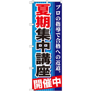 のぼり旗 夏期集中講座 開催中 青 GNB-1593