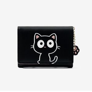 【人気商品】ブラック　カードケース　ミニ財布　黒猫　ポーチ　肉球