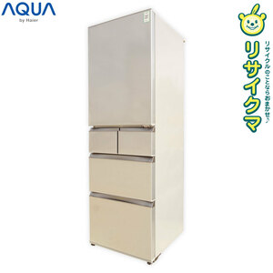 [ used ]KV aqua refrigerator 415L 2017 year 5-door automatic icemaker .. middle 2 step freezer width 60cm slim type silver AQR-SD42F (27253)