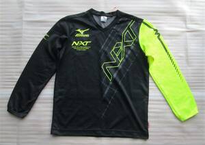 [ excellent goods * use degree fewer ]MIZUNO long sleeve shirt S size black * fluorescence * raise of temperature material breath Thermo * postage 230 jpy OK!