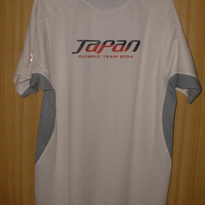 アシックス 2004年 アテネオリムピック日本代表選手団公式ユニフォームレプリカ 丸首半袖シャツ 白 サイズＬ 未使用  レトロの画像3