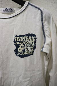 即決 2000年初頭 HYSTERIC GLAMOUR ヒステリックグラマー VIXEN GIRL ガール ヒスガールプリント 長袖ラグランTシャツ ミニTシャツ ロンT