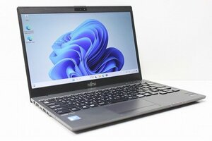 1円スタート ノートパソコン Windows11 富士通 LIFEBOOK U938 超軽量 約799g 薄型 Windows10 Celeron 3965U SSD128GB メモリ8GB カメラ