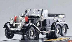 １)ベンツG4 1938年製　高官用6輪乗用車（オープン状態）完成品模型　1/43スケール　ヒットラー　ゲーリング　武装親衛隊