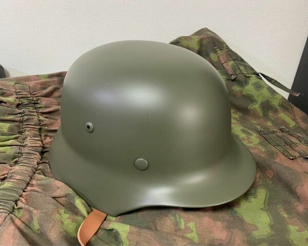 第二次世界大戦 ドイツ軍 M35ヘルメット(グリーン色)レプリカ　サバゲー　コスプレ　ミリタリー　ナチス　SS 武装親衛隊