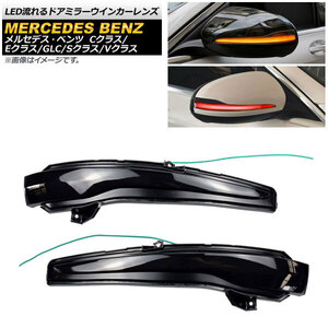 LED流れるドアミラーウインカーレンズ レッド×アンバー スモークレンズ メルセデス・ベンツ Cクラス W205/C205/A205/S205