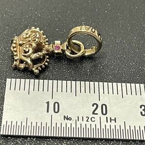 ROYAL ORDER IMMACULATE CROWN PENDANT 9K Diamond ロイヤルオーダー イマキュレート クラウン ピンクストーン ペンダント 金 2.3g 正規品の画像7