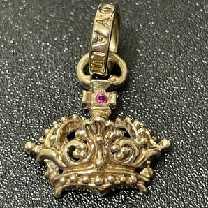 ROYAL ORDER IMMACULATE CROWN PENDANT 9K Diamond ロイヤルオーダー イマキュレート クラウン ピンクストーン ペンダント 金 2.3g 正規品の画像2