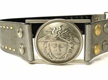 GIANNI VERSACE ジャンニ ヴェルサーチ ヴェルサーチェ レザーベルト メデューサ スタッズ ゴールド金具 ヴィンテージ イタリア製 正規品_画像5