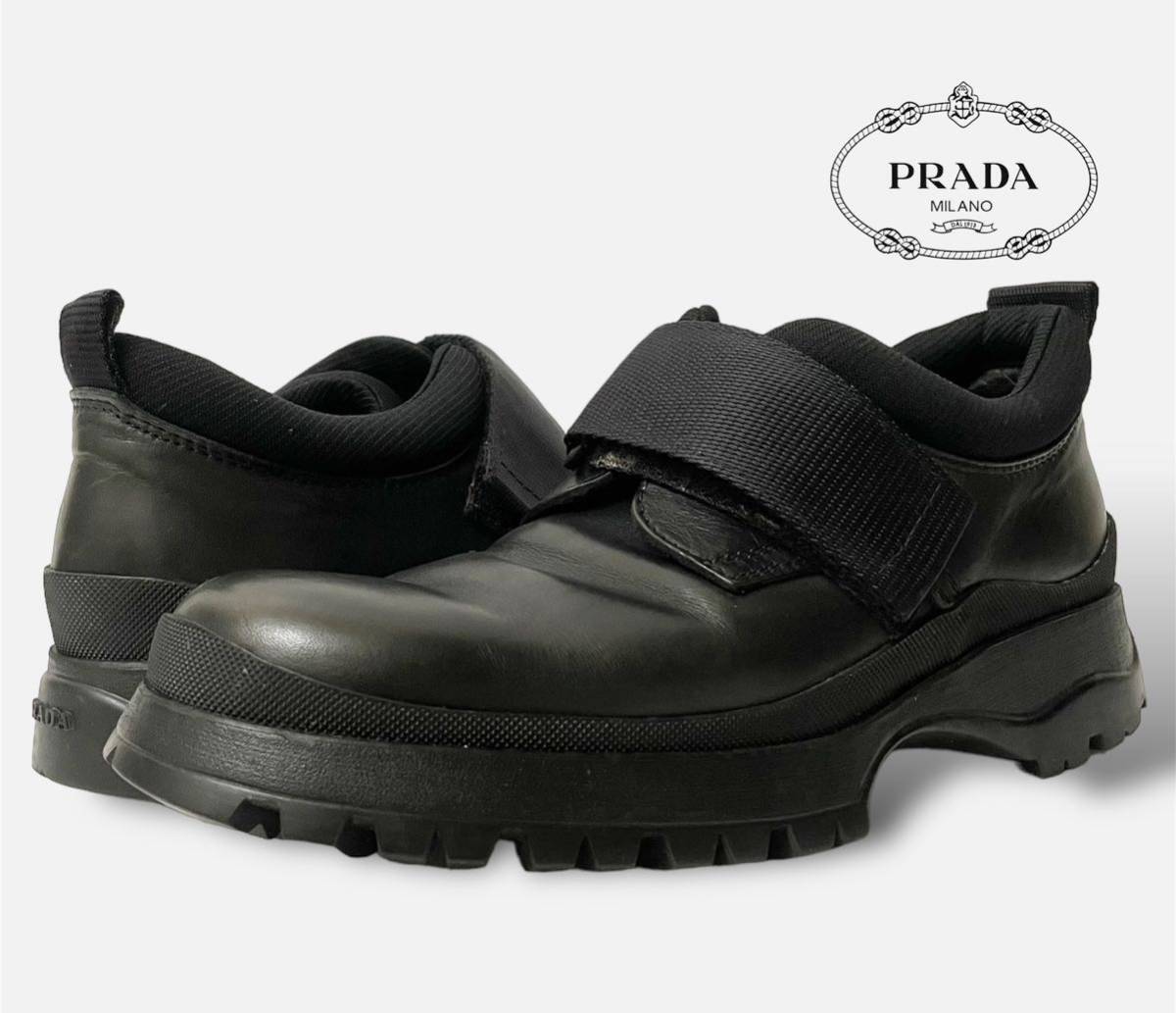 Yahoo!オークション -「prada レザー ローカット スニーカー」の落札 