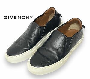 GIVENCHY PARIS ジバンシィ ジバンシー ロゴ スター 星柄 型押し レザー スリッポン スニーカー イタリア製 正規品