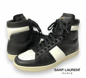 SAINT LAURENT PARIS SL / 10H 345416 サンローラン ハイカット レザー スニーカー ブラック ホワイト メンズ シューズ イタリア製 正規品