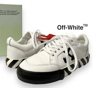 OFF WHITE LOW VULCANISED STRIPED LOW TOP Sneaker オフホワイト バルカナイズド ローカット レザー スニーカー シューズ 箱付き 正規品