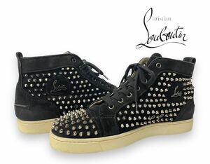 CHRISTIAN LOUBOUTIN LOUIS ORLATO クリスチャン ルブタン スパイク スタッズ スエード ハイカット スニーカー ブラック 正規品