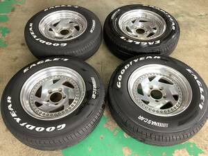 J80◆絶版希少WEDSラグナLAGUNAキューブ15×7J+0（実測）PCD114.3/5H4本set◆ナスカー195/80R15　4本×4部◆ハイラックス・ハイエース等