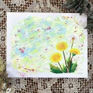 Art hand Auction nyago Acrylic painting Dandelion Flower Spring Acrylic gouache Oil painting Landscape painting Picture Illustration Hand-drawn illustration Art Interior Painting Artist Genuine Original Hand-painted, Artwork, Painting, acrylic, Gash
