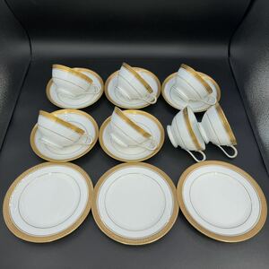 【中古】　NORITAKE GOLDRIDGE　5480Sティカップ＆ソーサー　５客　カップ７ピース　ソーサー5ピース　　ローゼンボルグ1466　プレート3枚