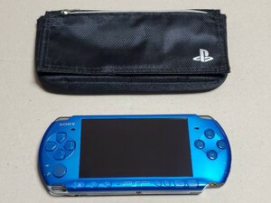 中古美品★SONY PSP PSP-3000 ブルー 本体のみ★ソニー プレイステーションポータブル ゲーム機 ケース付き