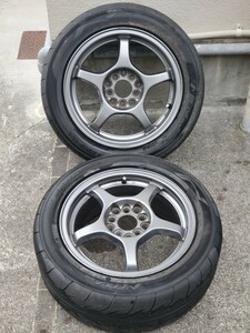 YOKOHAMA ADVAN NEOVA AD08 195/55R15◆A-TECH SCHNEIDER 6.5J +50 5H PCD100/114.3 2本セット◆アドバン ネオバ シビック インテグラ