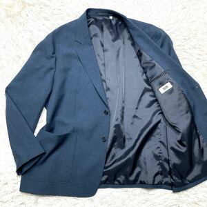 未使用級【空前絶後の4XLサイズ】ユニクロ UNIQLO テーラードジャケット ブレザー 大きいサイズ ネイビー 紺 カジュアル フルシーズン着用