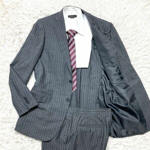 極美品 リングジャケット【超希少XLサイズ相当！】RING JACKET スーツ セットアップ テーラードジャケット グレー ストライプ 52 日本製