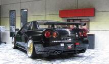 Aa 1/18 R34 GT-R V-specⅡ ブラックパール カスタム nismo BBS LM BNR34 GTR ニスモ_画像5