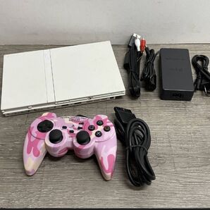 プレイステーション2 SCPH-75000 セラミックホワイト本体 コントローラー 互換アダプター オマケ ソフト6品付き