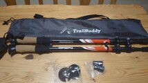 TrailBuddy トレッキングポール 2本セット 登山用ストック 軽量アルミ製 航空機品質 収納袋付き 各種付属品付き未使用品ですが中古_画像1