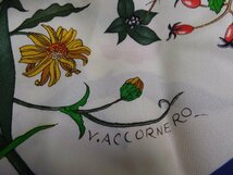 キングラム[25] 【送料無料】GUCCI グッチ フラワー 花と昆虫柄 V.ACCORNERO スカーフ ショール 大判 ブルー系 シルク100%★005＠K984_画像5