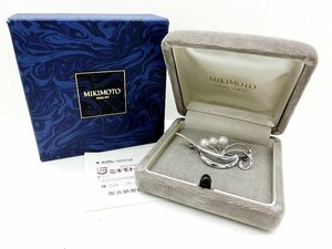 キングラム[19]MIKIMOTO ミキモト パール 真珠 3粒 ブローチ 箱付 1円～@C557 S