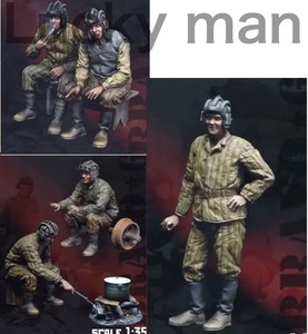 ミリタリー フィギュア 兵士5体 小物 セット 休憩 陸軍 ジオラマ 1/35スケール おもちゃ レジン 樹脂 未塗装 未組み立て グレー キット 800