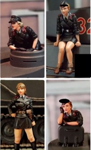  миниатюра женщина ..4 body комплект Mini ska sexy 1/35 шкала geo лама resin полимер Army не крашеный не собран милитари фигурка 761