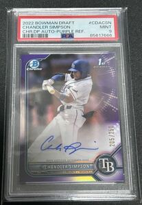 【MLB】 Topps Bowman Draft Picks Chandler Simpson auto /250 PSA 9 鑑定済み