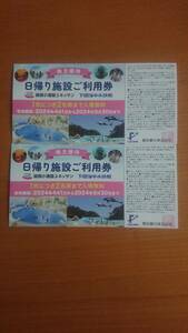 藤田観光　株主優待　日帰り施設ご利用券　2枚　箱根小涌園ユネッサン 下田海中水族館