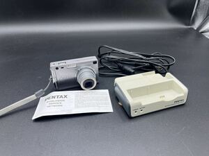 PENTAX Optio S5i コンパクトデジタルカメラ　シルバー、バッテリー　中古・動作確認済み