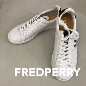 【新品未使用】フレッドペリー FREDPERRY レザー B721 テニス シューズ ローカット LOW 靴 スニーカー ロゴ 刺繍 白 ホワイト 26.0cm @☆