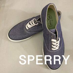 【新品未使用】スペリー SPERRY トップサイダー TOP SIDER スケート 靴 紐 スニーカー ローカット LOW キャンバス地 ブルー 26.5cm @☆